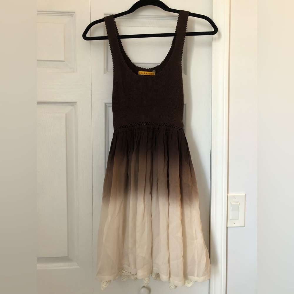 Alice + Olivia brown knit ombré dress